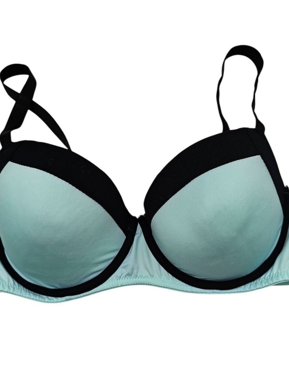 Vintage Y2K XOXO Womens Sz 36C Demi Bra Teal Blue and Black